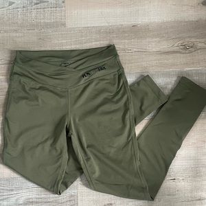 Flag Nor Fail Olive Green V Waist Work Out Leggings Size Small